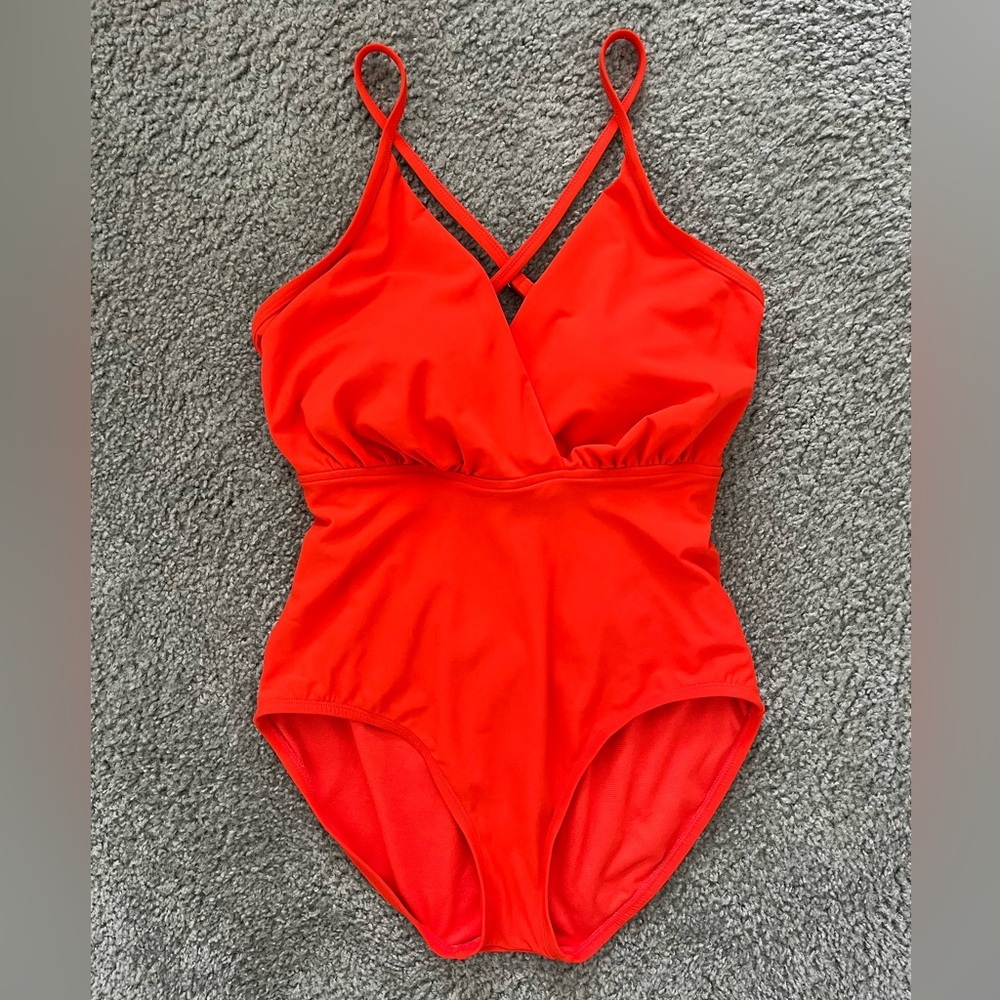 Aqua Green Orange Swimsuit